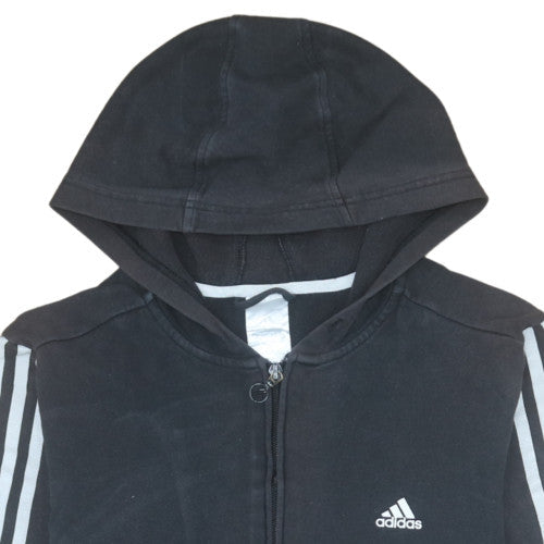 Womens UK Size M Adidas Black Full Zip Hoodie