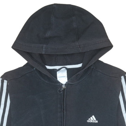Womens UK Size M Adidas Black Full Zip Hoodie