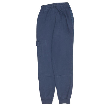 adidas Boys Blue Cargo Jogger Sweatpants 11-12 Years Cotton Fleece