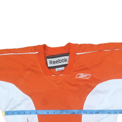 Reebok Boys Orange 3/4 Sleeve Football Jersey Top Size L