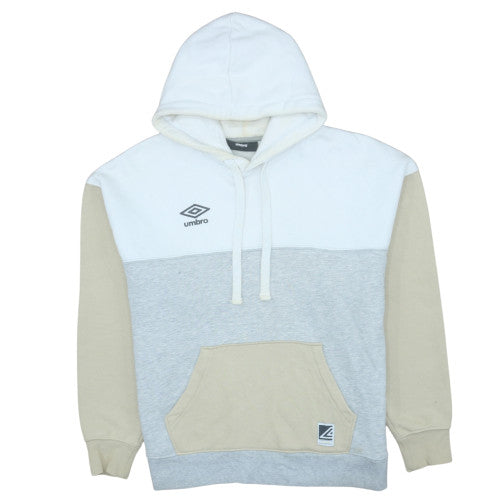 Mens UK Size M Umbro BeigeWhiteGrey Pullover Hoodie