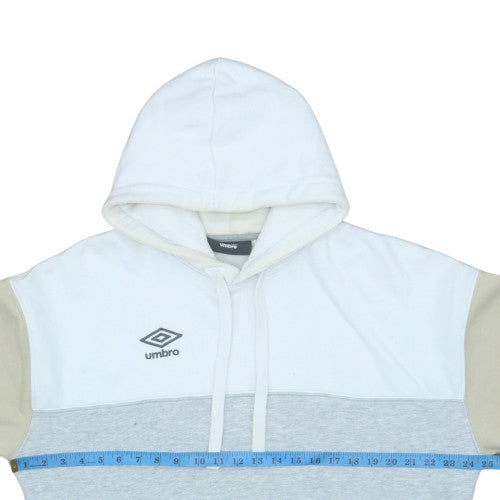 Mens UK Size M Umbro BeigeWhiteGrey Pullover Hoodie
