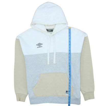 Mens UK Size M Umbro BeigeWhiteGrey Pullover Hoodie