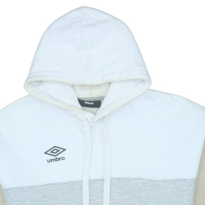 Mens UK Size M Umbro BeigeWhiteGrey Pullover Hoodie