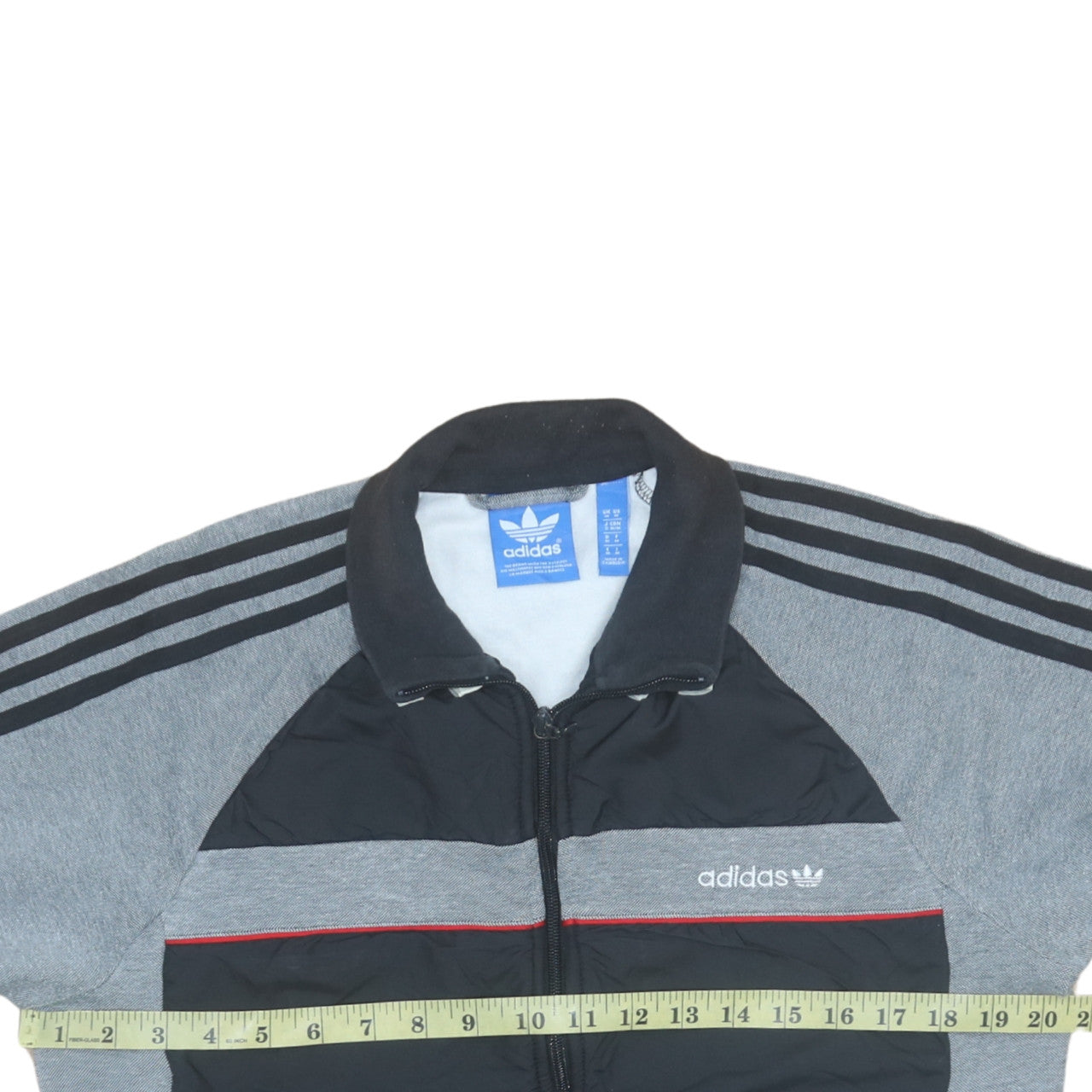 Adidas Men's Black & Grey Track Jacket Size M Full Zip Sportswear