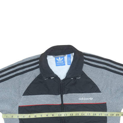 Adidas Men's Black & Grey Track Jacket Size M Full Zip Sportswear