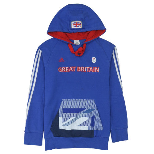 Womens UK Size 16 Adidas Blue Pullover Hoodie