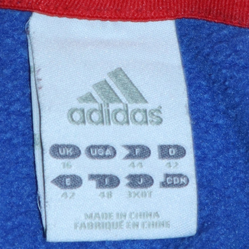 Womens UK Size 16 Adidas Blue Pullover Hoodie