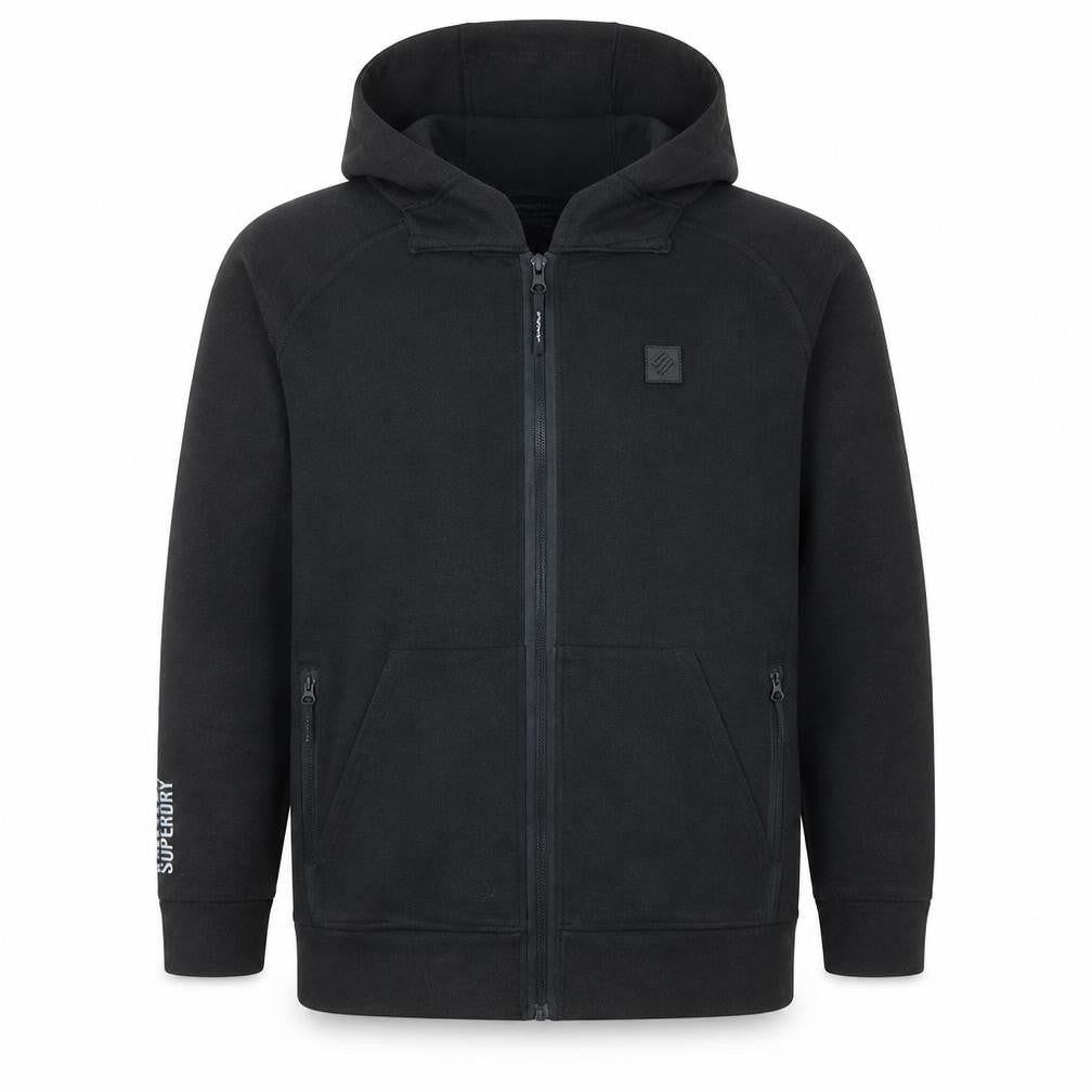 Mens UK Size M Superdry Black Full Zip Hoodie