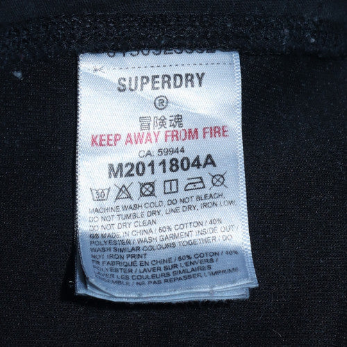 Mens UK Size M Superdry Black Full Zip Hoodie