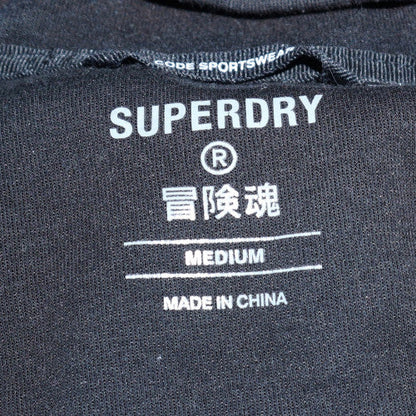 Mens UK Size M Superdry Black Full Zip Hoodie