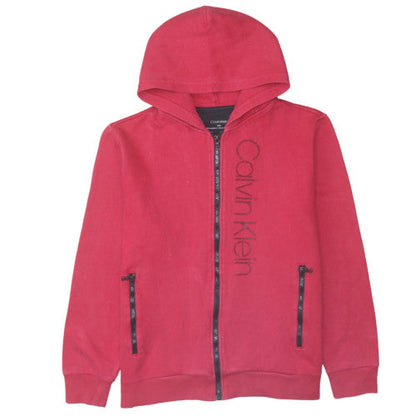 Mens UK Size M Calvin Klein Red Full Zip Hoodie