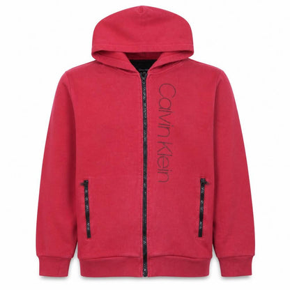 Mens UK Size M Calvin Klein Red Full Zip Hoodie