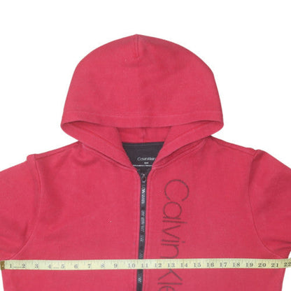 Mens UK Size M Calvin Klein Red Full Zip Hoodie
