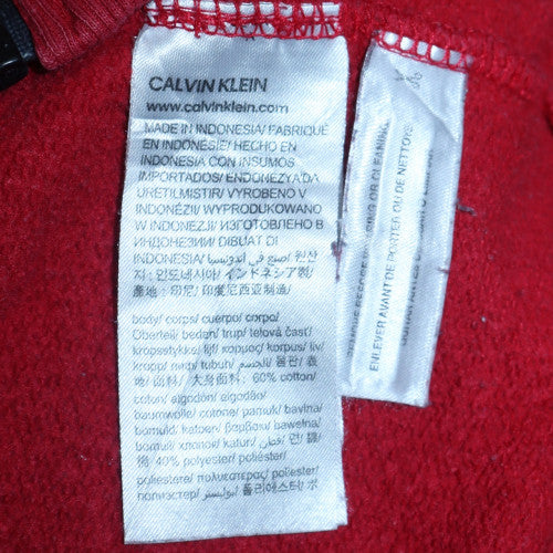 Mens UK Size M Calvin Klein Red Full Zip Hoodie