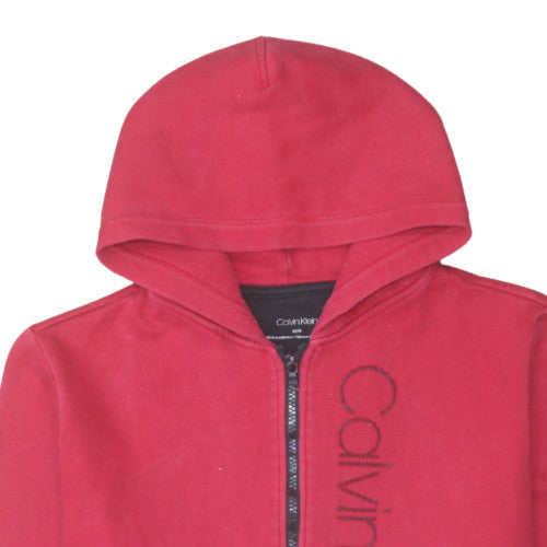 Mens UK Size M Calvin Klein Red Full Zip Hoodie