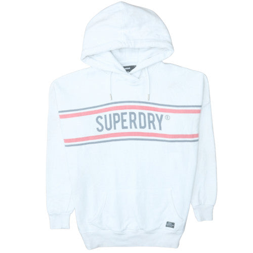 Womens UK Size M Superdry White Pullover Hoodie