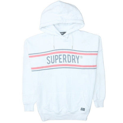 Womens UK Size M Superdry White Pullover Hoodie