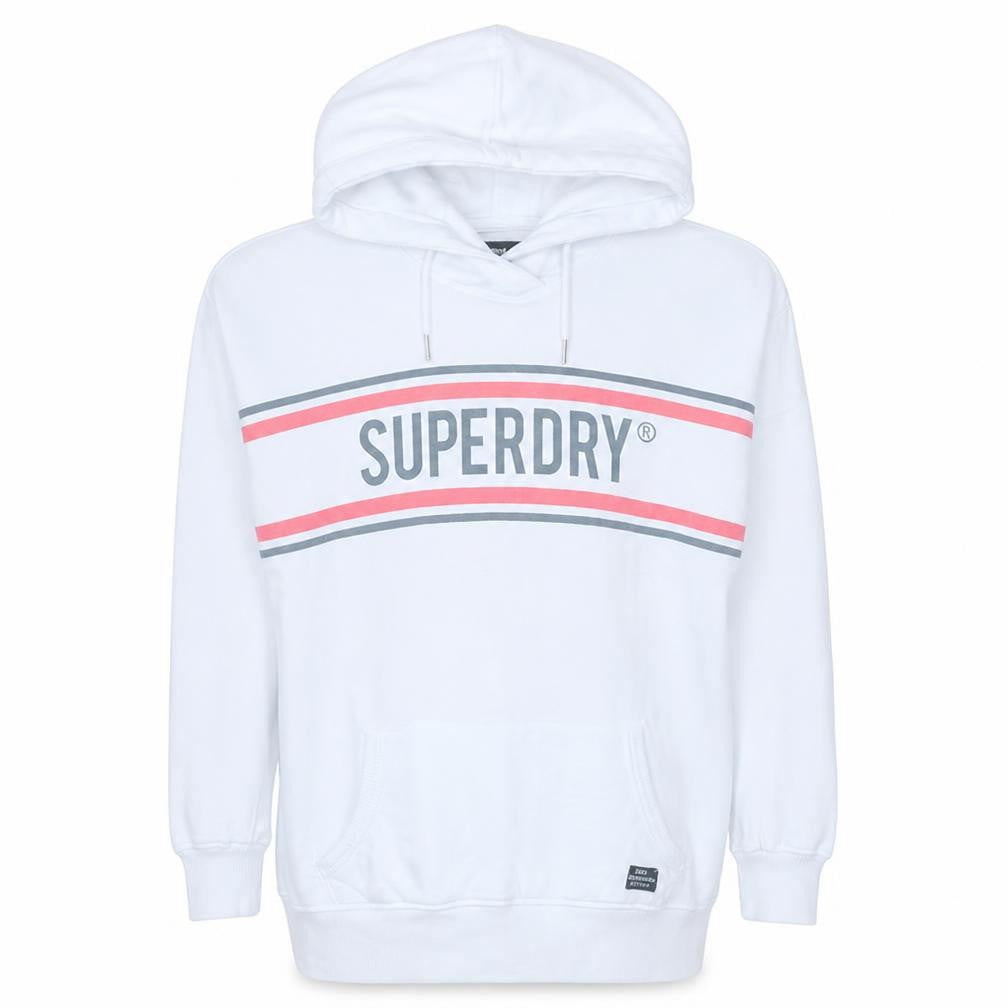 Womens UK Size M Superdry White Pullover Hoodie