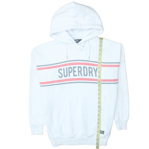 Womens UK Size M Superdry White Pullover Hoodie