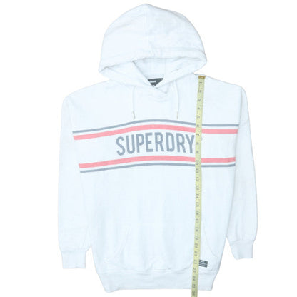 Womens UK Size M Superdry White Pullover Hoodie