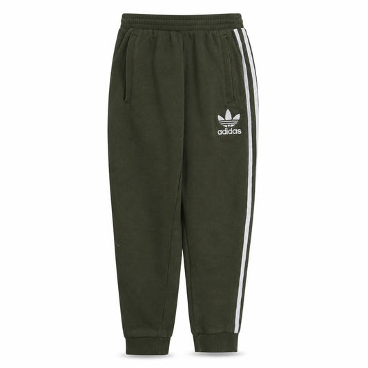 Front view of Adidas Men's Green Jogger Sweatpants S Regular Fit Logo Stripe