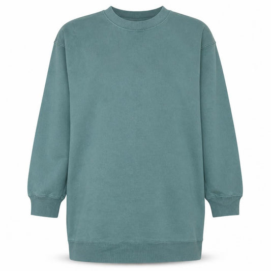 Front view of Dunnes Women’s Green Pullover Sweatshirt XS Crew Neck Casual