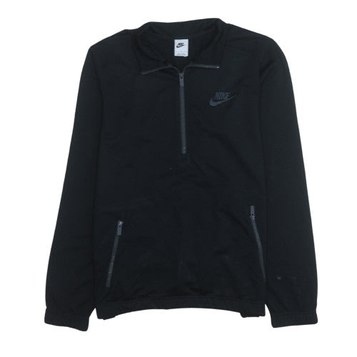 Nike Men's Black Large 1/4 Zip Track Jacket Polyester Activewear