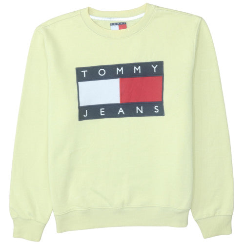 Womens UK Size XL Tommy Jeans Yellow Pullover Sweatshirt