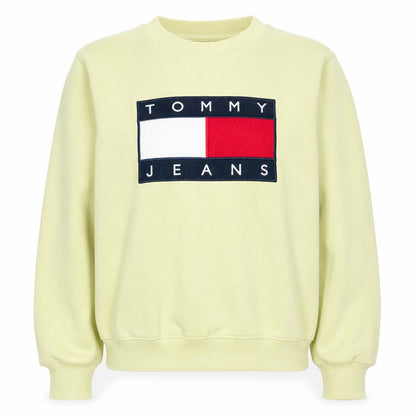 Womens UK Size XL Tommy Jeans Yellow Pullover Sweatshirt