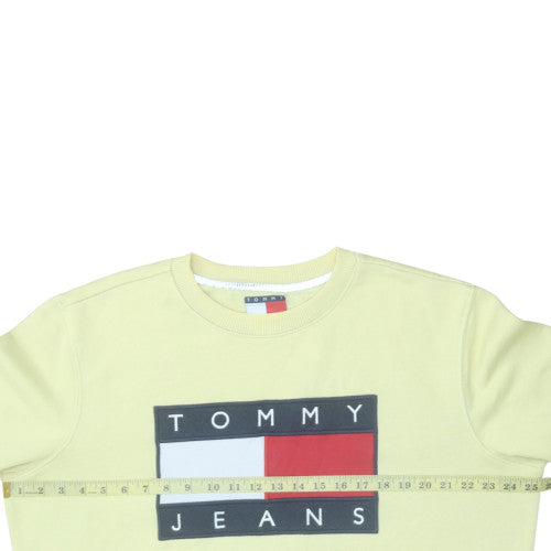 Womens UK Size XL Tommy Jeans Yellow Pullover Sweatshirt