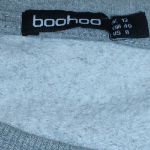 Womens UK Size 12 Boohoo Grey Pullover Sweatshirt