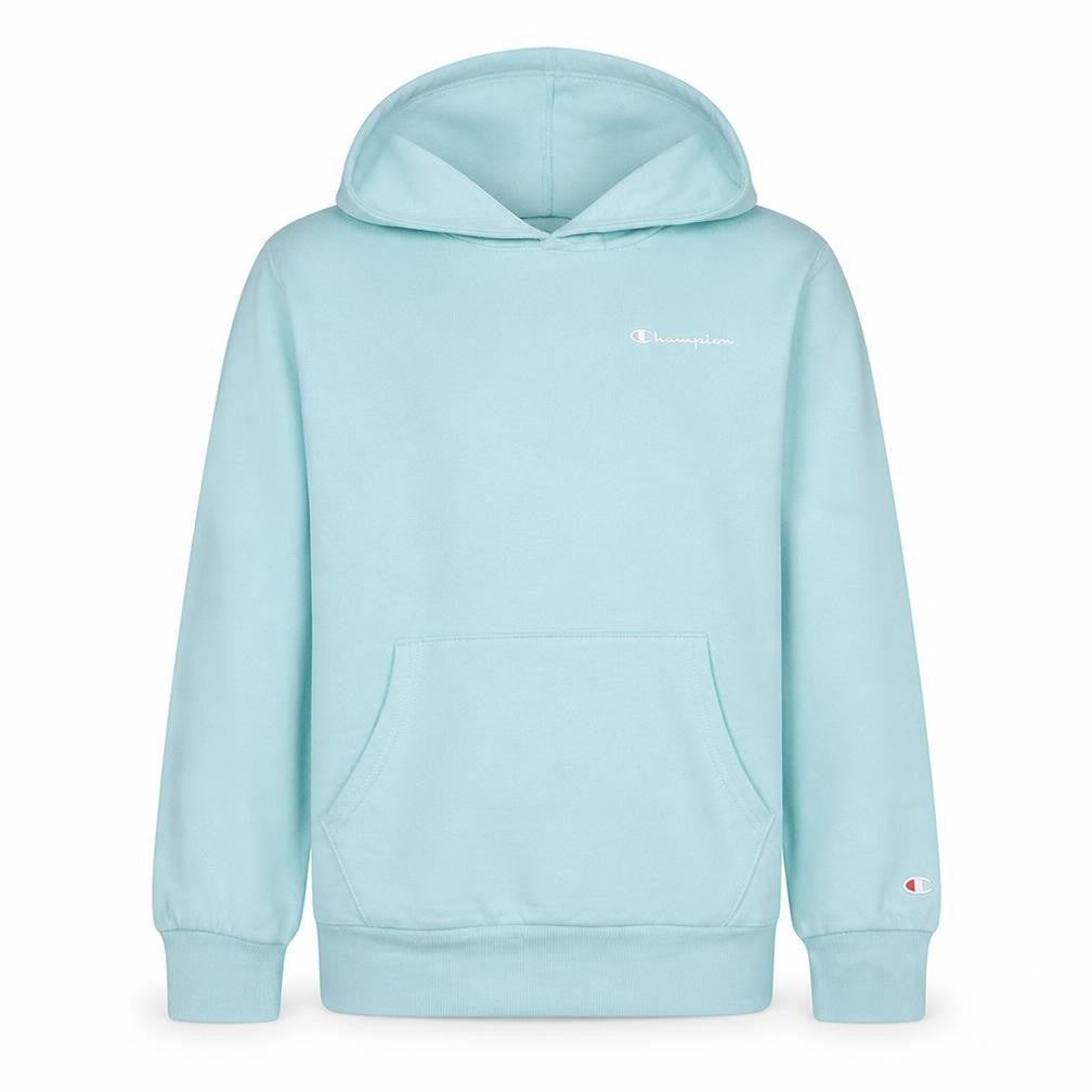 Front view of Champion girls’ blue pullover hoodie 13-14 years regular fit cotton blend