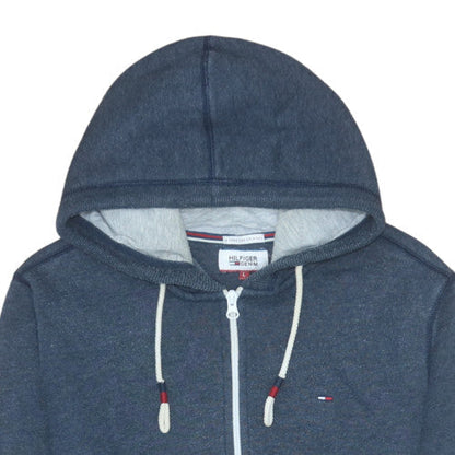 Mens UK Size L Hilfiger Denim Blue Full Zip Hoodie