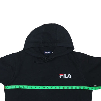 Fila Men's Black Small Pullover Hoodie with Logo Pocket