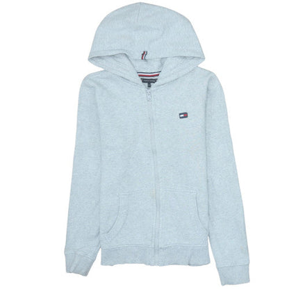 Tommy Hilfiger Boys Grey Full Zip Hoodie 11-12 Years Cotton Blend