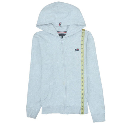 Tommy Hilfiger Boys Grey Full Zip Hoodie 11-12 Years Cotton Blend