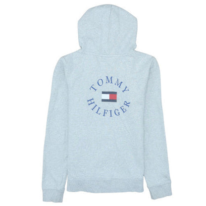 Tommy Hilfiger Boys Grey Full Zip Hoodie 11-12 Years Cotton Blend