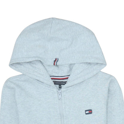 Tommy Hilfiger Boys Grey Full Zip Hoodie 11-12 Years Cotton Blend