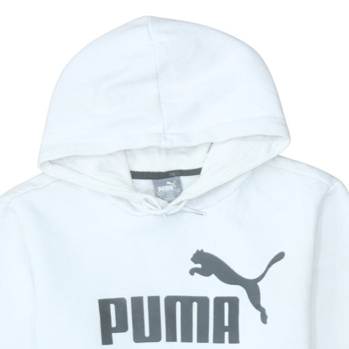 Mens UK Size S PUMA White Pullover Hoodie