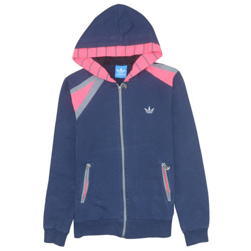 Womens UK Size L adidas Blue Full Zip Hoodie