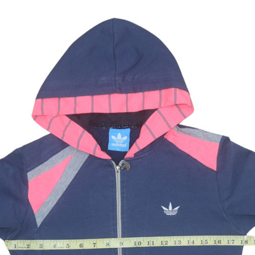 Womens UK Size L adidas Blue Full Zip Hoodie
