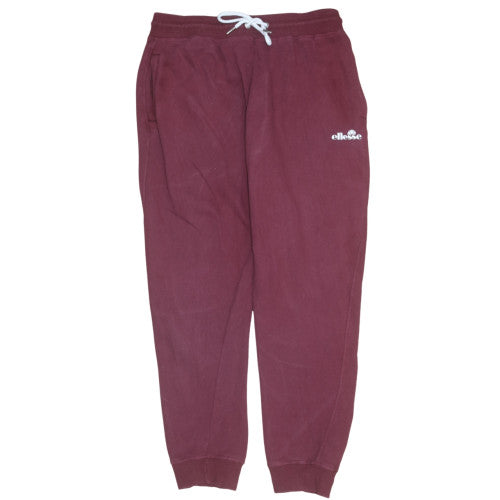 Ellesse Men's Red Jogger Trousers Size L Fleece Cotton Blend