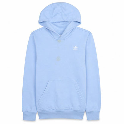 Front view of Adidas girls’ blue pullover hoodie, size 14, years fleece logo hooded sweatshirt