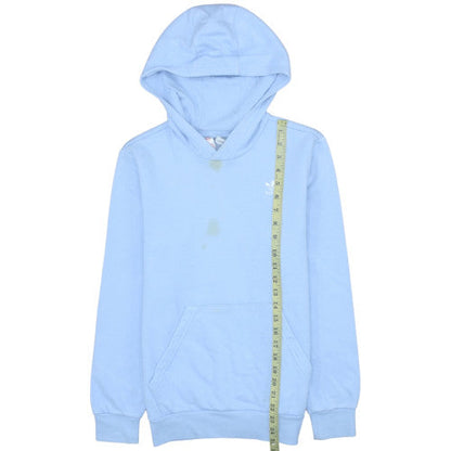 Adidas Girls Blue Pullover Hoodie Size 14 Years Fleece Logo Hooded Sweatshirt