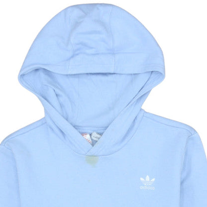 Adidas Girls Blue Pullover Hoodie Size 14 Years Fleece Logo Hooded Sweatshirt