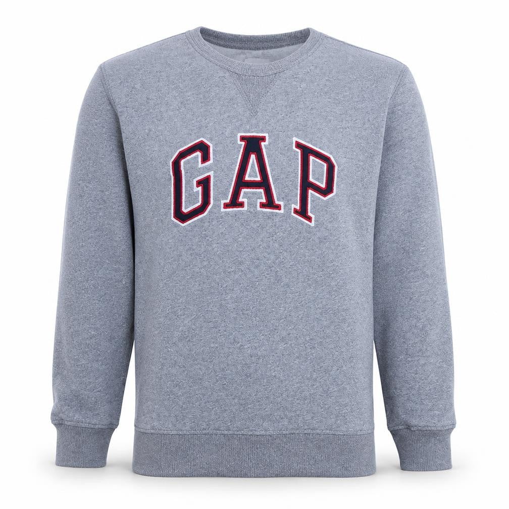 Gap Men's Grey Crew Neck Logo Pullover Sweatshirt Size S