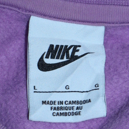 Womens UK Size L Nike Purple Pullover Sweatshirt
