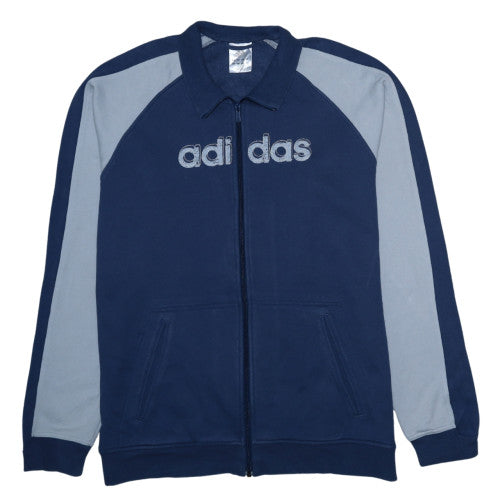 Mens UK Size L adidas Blue Full Zip Sweatshirt