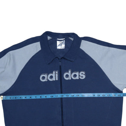 Mens UK Size L adidas Blue Full Zip Sweatshirt